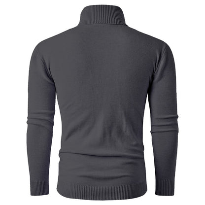 Pullover à col roulé pour hommes avec motif texturé et col montant Chic und Stil