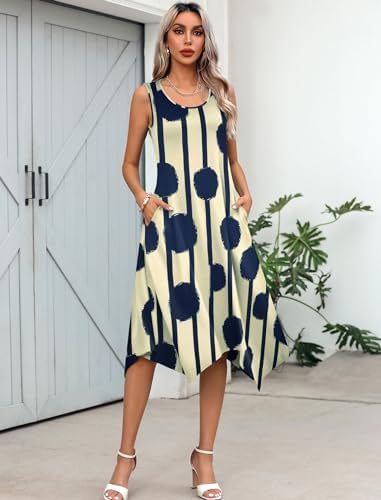 Robe chemise d'été pour femmes avec ourlet asymétrique et motif accrocheur Chic und Stil