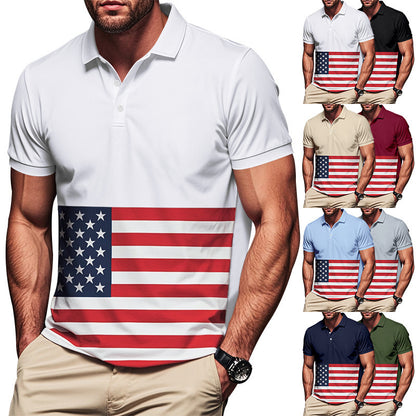 Chemise polo pour homme avec design de drapeau stylé Chic und Stil