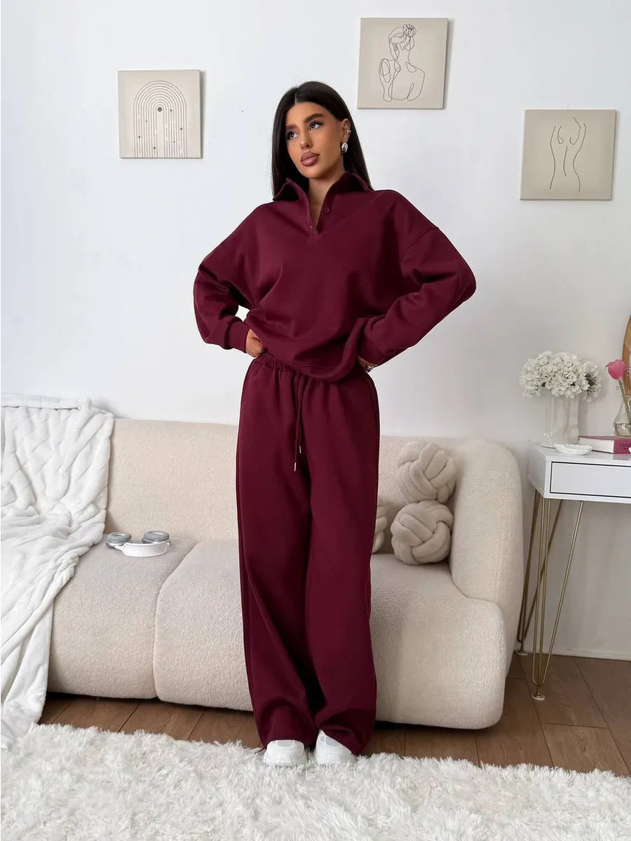 Dames Pull sportif avec pantalons larges Chic und Stil