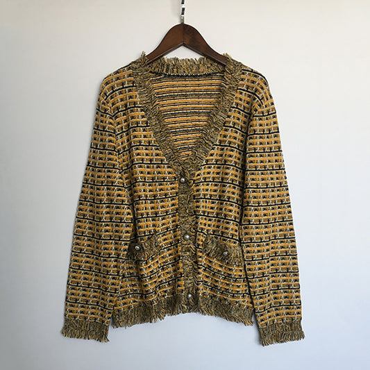 Cardigan femme texturé à ouvert devant avec détail à franges Chic und Stil