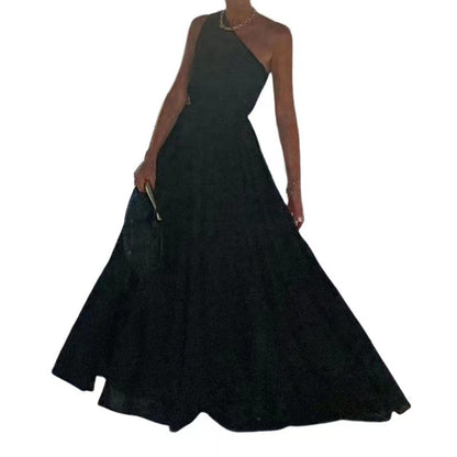 Robe maxi élégante pour femme à une épaule Chic und Stil