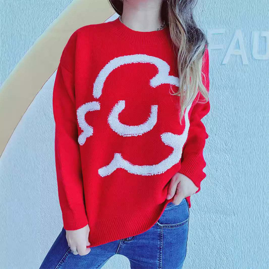Pull confortable pour dames avec motif ludique Chic und Stil