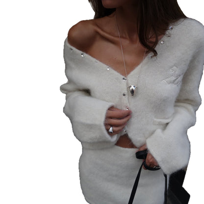 Dames élégant cardigan en tricot avec design cropped Chic und Stil