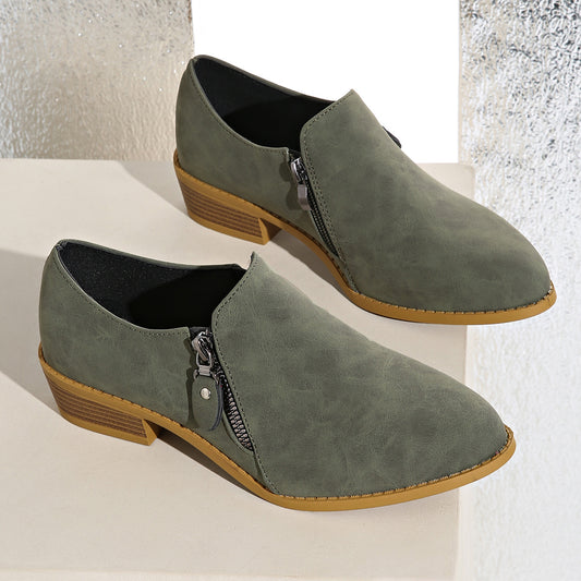 Bottines biker pour femmes avec fermeture éclair à la mode et semelle confortable Chic und Stil