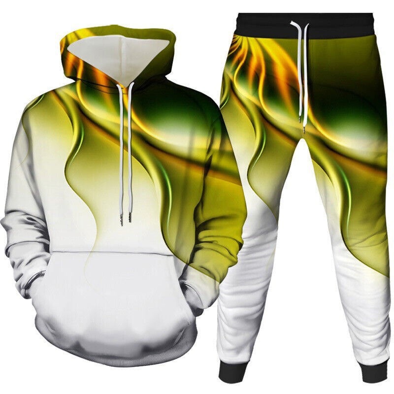 Men's hoodie set and jogger pants with modern graphic print Chic and Style