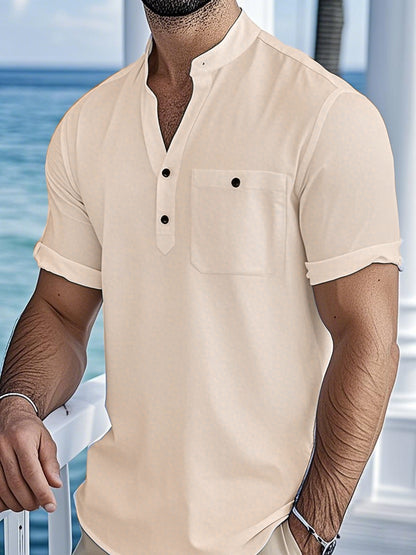 Chemise à manches courtes décontractée pour hommes avec fermeture à boutons Chic und Stil