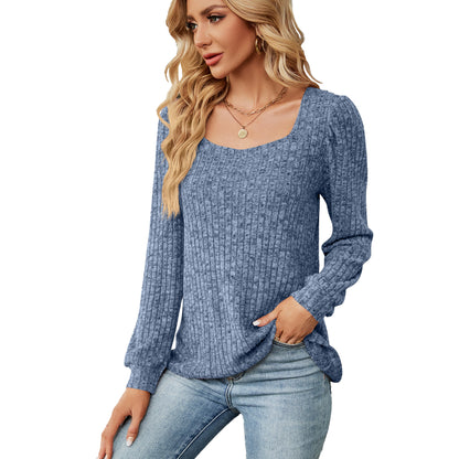 Dames pull confortable en tricot fin texturé avec décolleté large Chic und Stil
