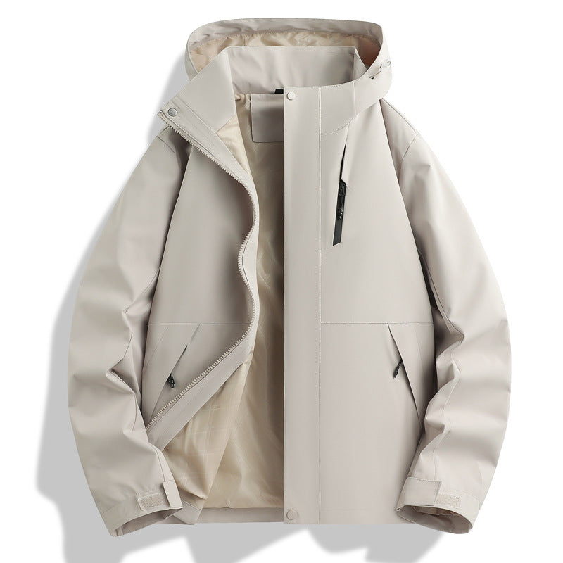 Functional waterproof jacket for men with adjustable hood collar Chic and Style