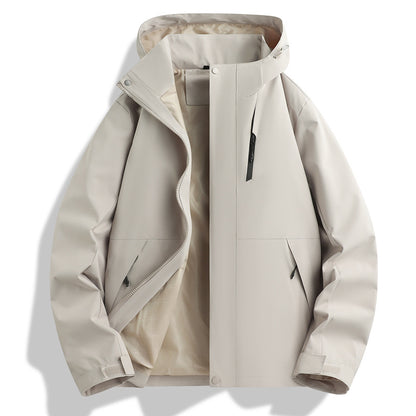 Functional waterproof jacket for men with adjustable hood collar Chic and Style