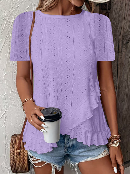 Blouse pour femmes avec des détails à volants et un insert floral Chic und Stil