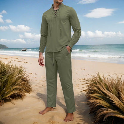 Men's Stylish Casual Set with Breathable Top and Comfortable Pants Chic and Style