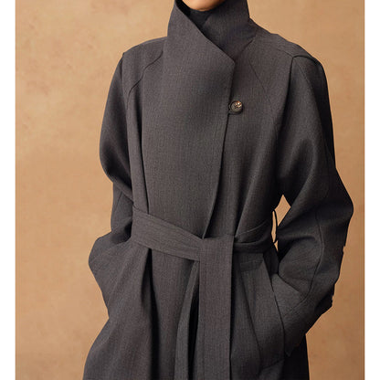 Manteau wrap longline ajusté pour femmes Chic und Stil