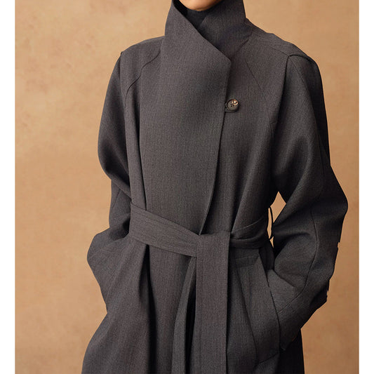 Manteau wrap longline ajusté pour femmes Chic und Stil