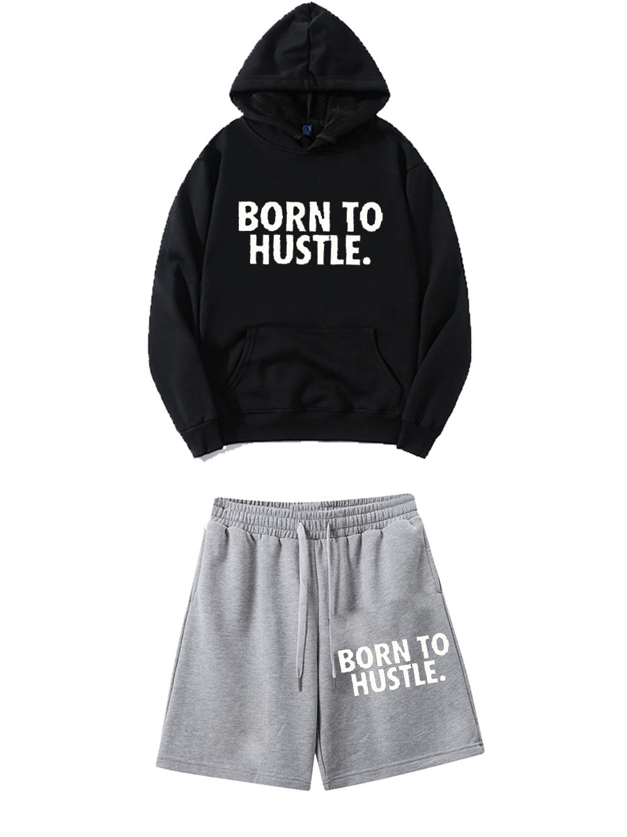 Ensemble de hoodie et de shorts sportif pour femmes avec inscription motivante Chic und Stil