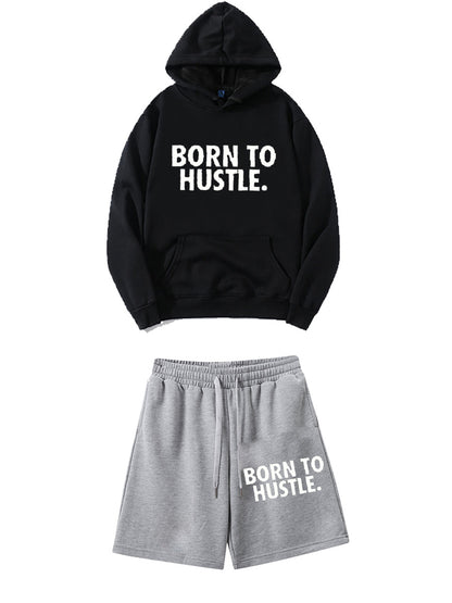 Ensemble de hoodie et de shorts sportif pour femmes avec inscription motivante Chic und Stil