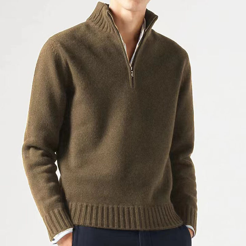 Pull homme avec col haut et fermeture éclair moderne Chic und Stil