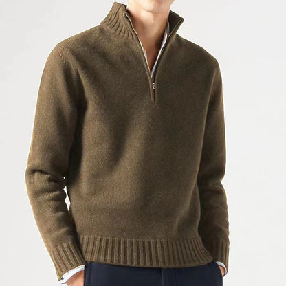 Pull homme avec col haut et fermeture éclair moderne Chic und Stil