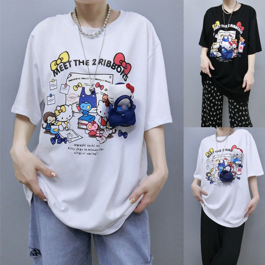 T-shirt graphique surdimensionné pour femmes Chic und Stil