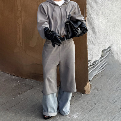 Dames décontracté tenue à capuche en tissu doux Chic und Stil