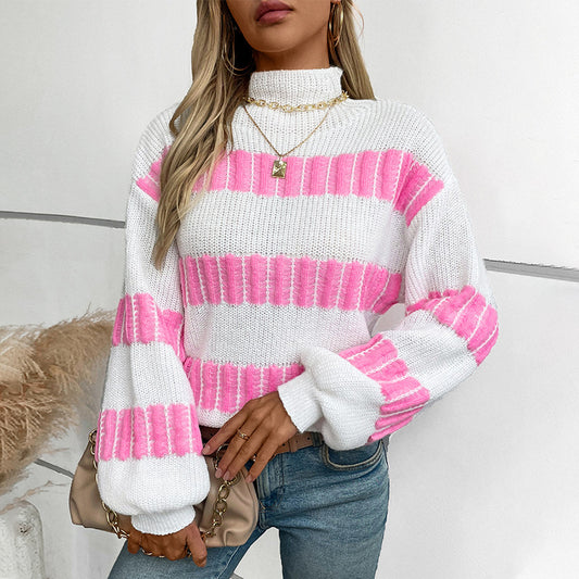 Pull en tricot de haute qualité pour dames avec des rayures finement structurées Chic und Stil