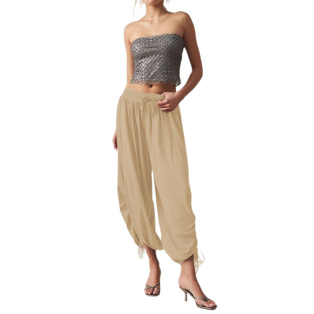 Casual harem pants for women with elastic waistband and drawstring Chic and Style