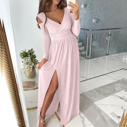 Robe maxi femme avec coupe près du corps et manches élégantes Chic und Stil
