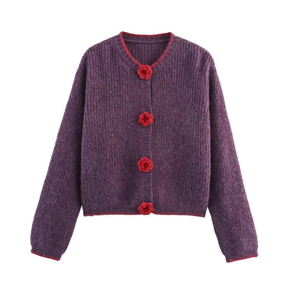 Damen cardigan avec appliqués floraux Chic und Stil