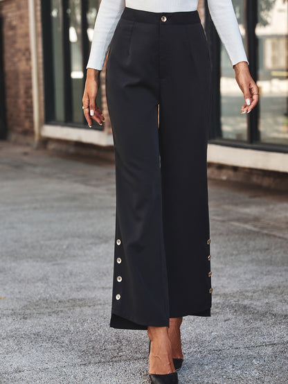 Chic and Style Elegant Palazzo Pants for Women with Button Details
