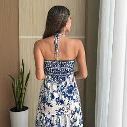 Robe maxi pour dames avec un design ludique et de fines bretelles Chic und Stil