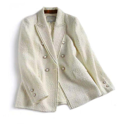 Blazer texturé élégant double boutonnage pour femmes Chic und Stil