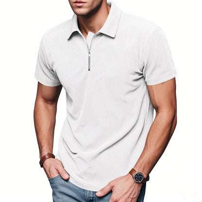 Polo sportif pour hommes à manches courtes avec fermeture éclair Chic und Stil