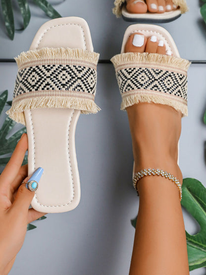 Sandales à franges décoratives pour dames Chic und Stil