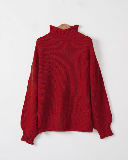 Pull femme avec col montant et tissage structuré Chic und Stil
