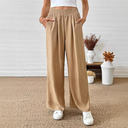 Wide pleated pants for women with elastic waistband and side pockets Chic and Style