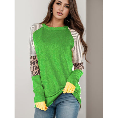 Chemisier long à manches longues pour femmes avec imprimé animal et design à rayures modernes Chic & Stil