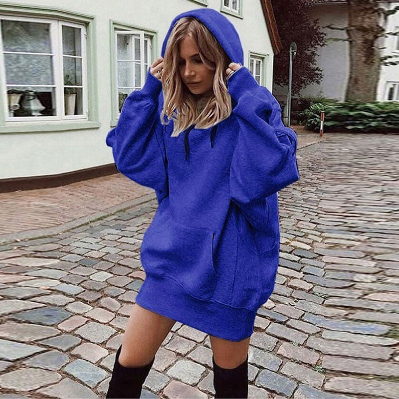 Robe hoodie pour femmes au style oversize décontracté avec poche kangourou Chic und Stil