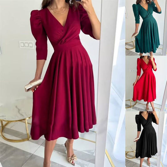 Dames Robe Midi Élégante Chic und Stil