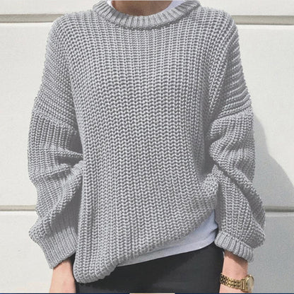 Pull en grosse maille décontracté pour femmes avec une coupe ample et un motif de mailles tendance Chic und Stil