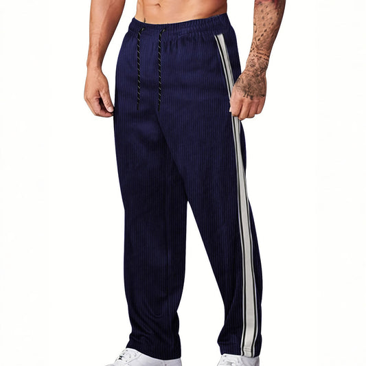 Men's sporty leisure pants with stylish vertical stripes and an adjustable waist Chic and Style
