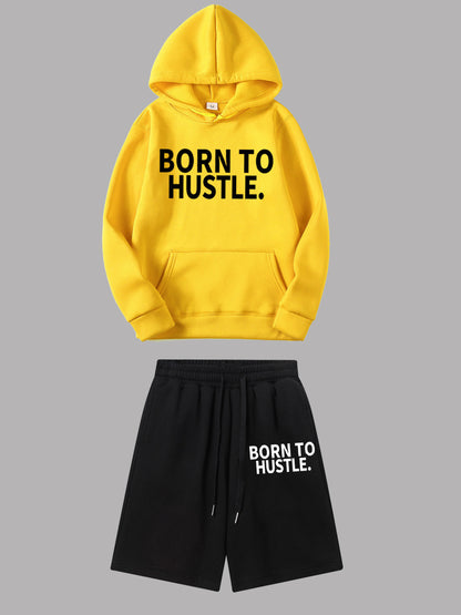 Ensemble de hoodie et de shorts sportif pour femmes avec inscription motivante Chic und Stil