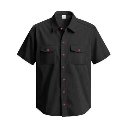 Chemise à manches courtes pour hommes avec surface structurée et poches poitrine pratiques Chic und Stil