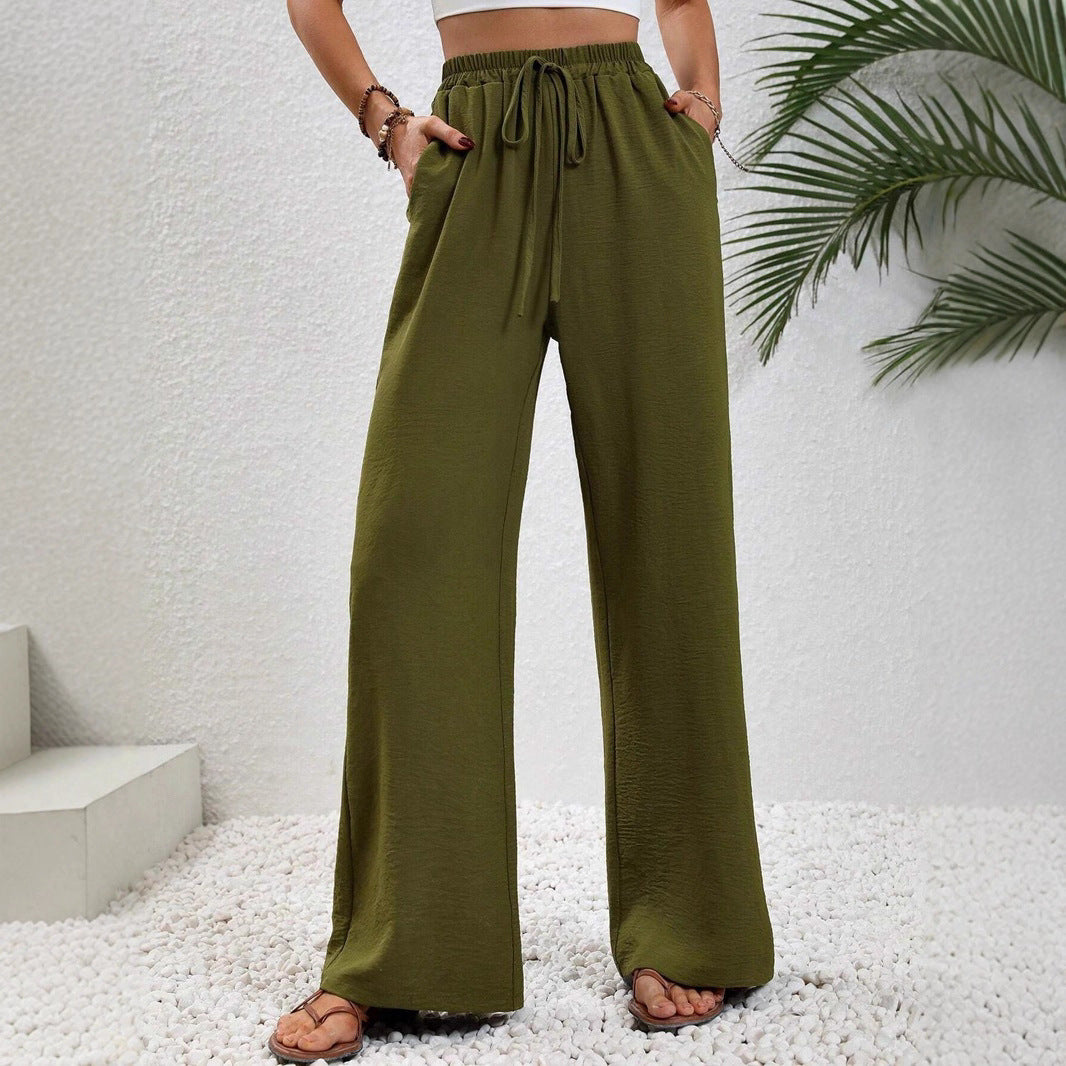 Casual palazzo pants for women with elastic waistband and practical pockets Chic und Stil