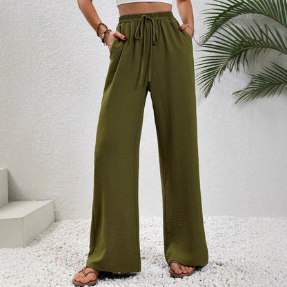 Casual palazzo pants for women with elastic waistband and practical pockets Chic und Stil