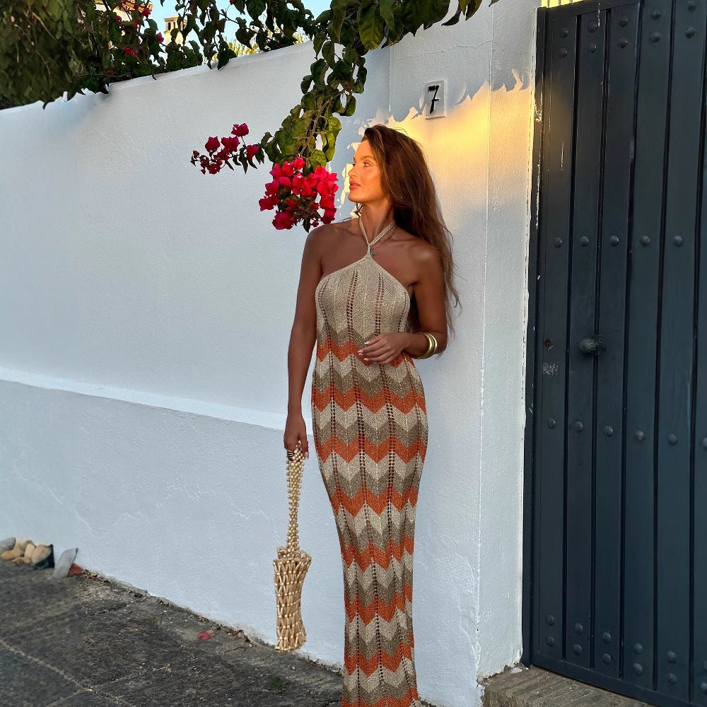 Robe maxi pour femmes avec un motif zigzag raffiné Chic und Stil