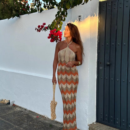 Robe maxi pour femmes avec un motif zigzag raffiné Chic und Stil