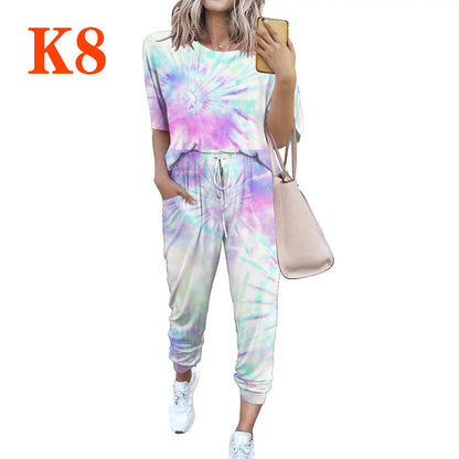 Dames combinaison décontractée légère avec un motif tie-dye frappant et des poches pratiques Chic und Stil