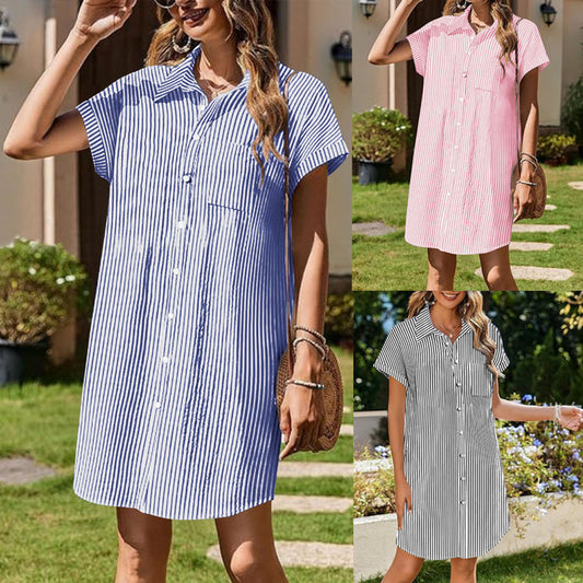 Robe chemise décontractée à boutons pour dames Chic und Stil