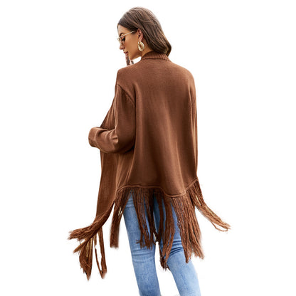 Fringe knit coat Chic und Stil