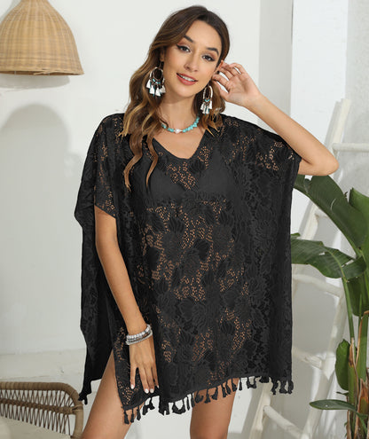 Dames Élégante Florale Dentelle Cover-Up Tunika Chic und Stil